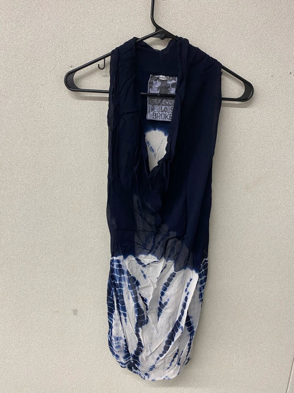 Young Fabulous Broke Tank Size XS Blue Tie Dye